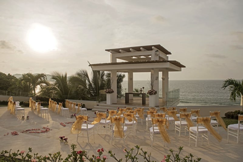 Wedding ceremony setup at Iberostar Selection Playa Mita