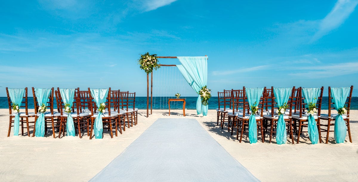 Bavaro Beach wedding setup in the Dominican Republic