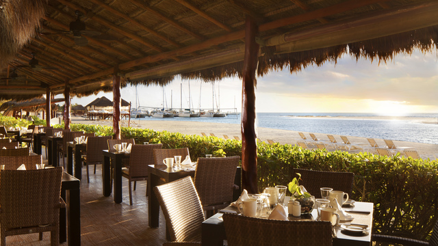 Dining area during sunset